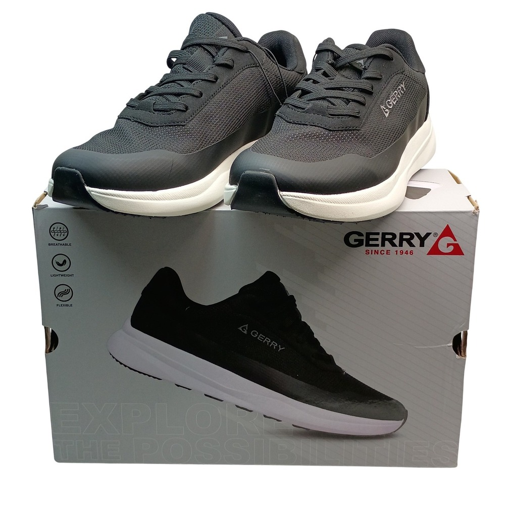 Gerry Creston Shoe Men Size 12 Black Mesh Lace Up Sneakers 1967240